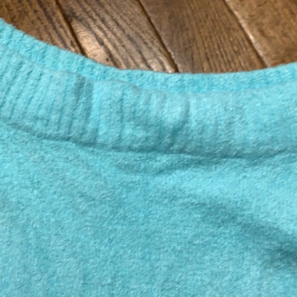 Like new super soft juniors aqua off shoulder sweater - Picture 4 of 6